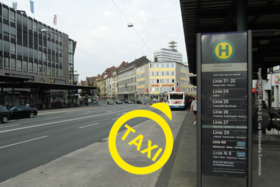 Foto della petizione:Mitbenutzung von Taxen der Umweltspuren - Busspuren am Jahnplatz/Bielefeld