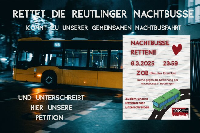 Dilekçenin görseli Nachtbusse in Reutlingen erhalten