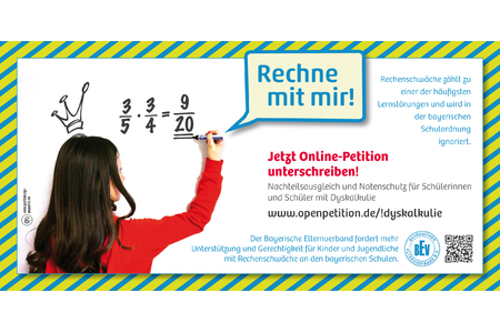 Petīcijas attēls:Nachteilsausgleich und Notenschutz für Schülerinnen und Schüler mit Dyskalkulie