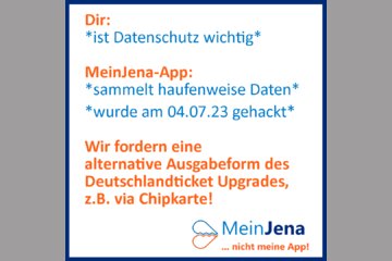 Bild der Petition Nein zu App-Zwang durch Semesterticket-Upgrade an Jenaer Hochschulen!