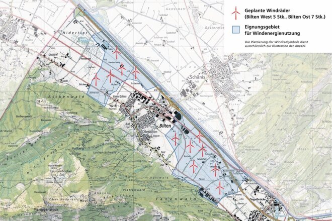 Beeld van die petisie NEIN zu den geplanten 12 Windkraftanlagen in Bilten