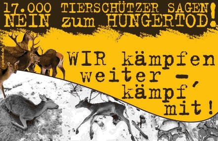 Bild der Petition: NEIN zum HUNGERTOD WILD LEBENDER TIERE, NEIN zur LANDESJAGDVERORDNUNG von RLP – wir kämpfen weiter! 
