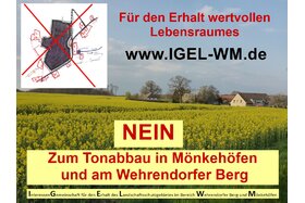Slika peticije:NEIN zum Tonabbau in Mönkehöfen (Ostercappeln) / am Wehrendorfer Berg (Bad Essen)