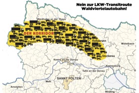 Bilde av begjæringen:Nein zur LKW-Transitroute Waldviertelautobahn