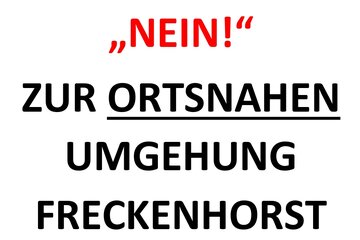 Bild der Petition "NEIN!" zur ORTSNAHEN Umgehungstraße Freckenhorst