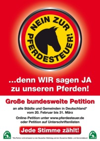 Slika peticije:Nein zur Pferdesteuer - denn WIR sagen JA zu unseren Pferden!