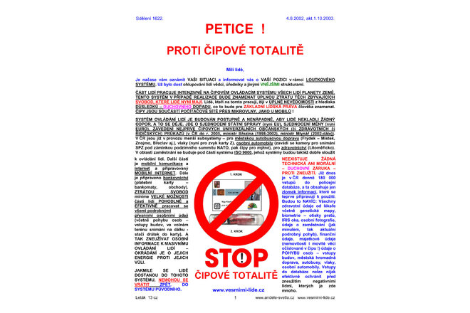 Bild der Petition ✝️ Nenecháme  Se  Očipovat! ❤️