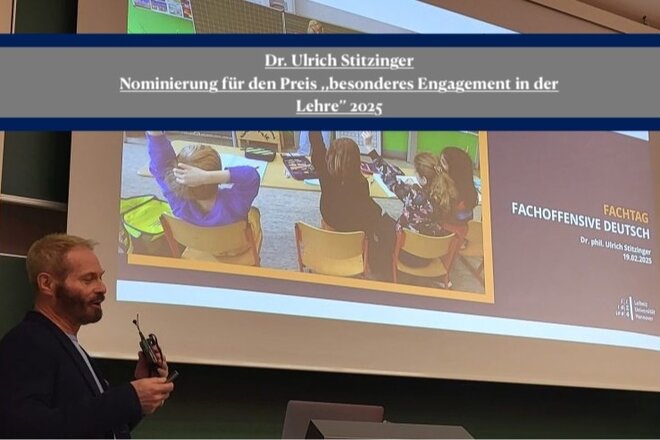 Image of the petition Nominierung für den Preis besonderes Engagement in der Lehre (LUH) : Dr.Ulrich Stitzinger