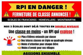 Image of the petition: Non à La Fermeture de Classe du Regroupement Scolaire De Francières, Hémévillers et Montmartin