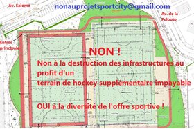 Foto van de petitie:Non au projet Sportcity !