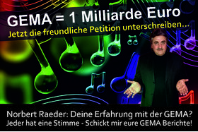 Bild der Petition: GEMA Umsatz über 1 Milliarde Euro… Enteignungsverfahren oder Rückzahlung?