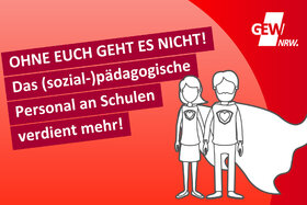 Slika peticije:Ohne euch geht es nicht - das (sozial-)pädagogische Personal an Schulen in NRW verdient mehr!