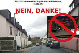 Kép a petícióról:Parkmarkierungen in der Mühlstraße, Hösbach? NEIN, DANKE!