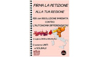 Դիմումի պատկերը՝ Per l’abbandono di ogni richiesta di Autonomia differenziata. Petizione popolare in Regione Piemonte