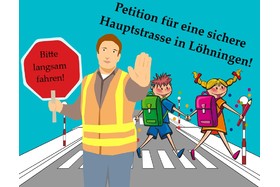 Kép a petícióról:Petition für eine sichere Hauptstrasse und einen sicheren Schulweg in Löhningen!