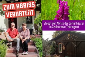 Kuva vetoomuksesta:Petition gegen Abriss Zeulenrodaer Gartenhäuser in Thüringen