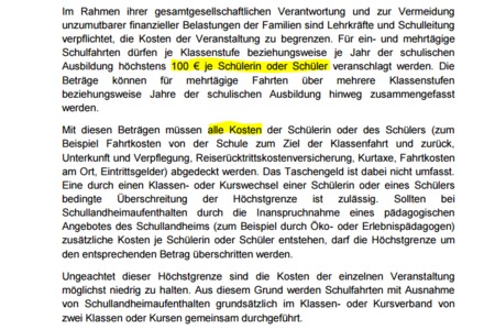 Kép a petícióról:Petition gegen Abschnitt 2.3 des Schulfahrtenerlasses 2016