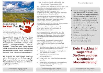 Imagen de la petición:Petition gegen Fracking in der Diepholzer Moorniederung
