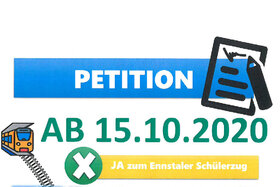 Imagen de la petición:Petition Schülerzug Ennstal