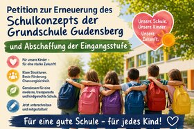 Bild der Petition: Petition zur Erneuerung des Schulkonzepts der Grundschule Gudensberg und zur Abschaffung der Eingang