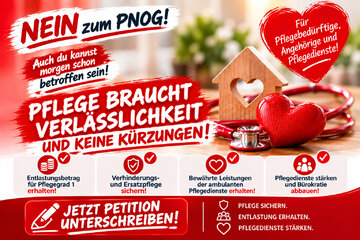Bild der Petition Pflege braucht Verlässlichkeit, keine Kürzungen!