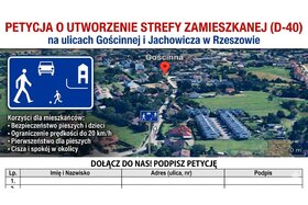 Bild der Petition: Poprawa bezpieczeństwa pieszych przez wprowadzenie strefy zamieszkania ul. Gościnna/Jachowicza