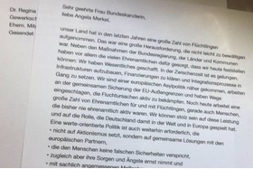 Slika peticije:Post an Merkel - Nationale Alleingänge sind kontraproduktiv!