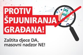 Slika peticije: Protiv špijuniranja građana. Zaštita djece DA, masovni nadzor NE!
