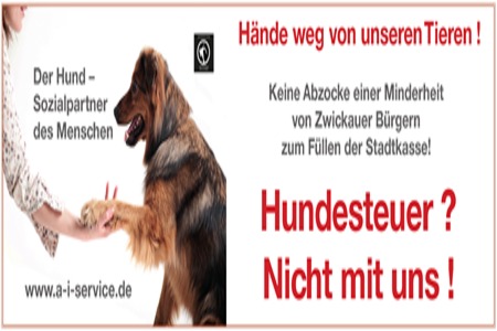 Kuva vetoomuksesta:Reduzierung bzw. Abschaffung der Hundesteuer in der Stadt Zwickau