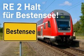 Imaginea petiției: Regelmäßiger Halt der RE 2 in Bestensee – für Pendler, Schülerinnen und Schüler sowie Studierende!