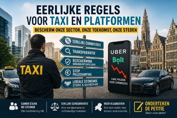 A petíció képe Regulering van digitale taxiplatformen en bescherming van erkende taxiondernemers in Vlaanderen