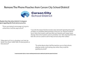 Zdjęcie petycji:Remove the Phone Pouches From The Carson City School District!