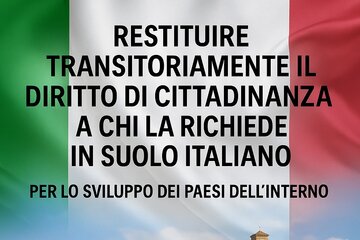 Image of the petition Restituire transitoriamente il diritto di cittadinanza a chi la richiede in suolo italiano.