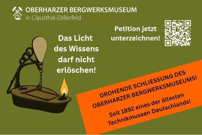 Bild der Petition Rettet das Oberharzer Bergwerksmuseum in Clausthal-Zellerfeld!