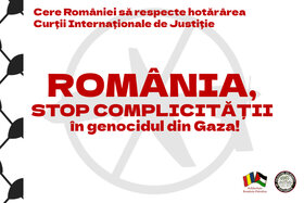 Foto e peticionit:România, stop complicității în genocidul din Gaza!