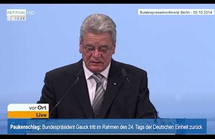 Bild der Petition: Rücktritt von Bundespräsident Joachim Gauck