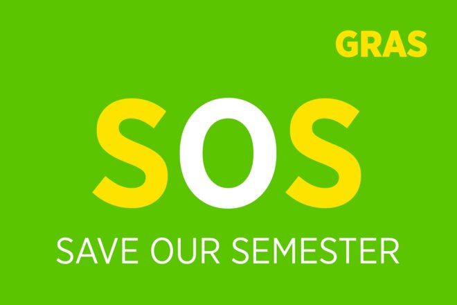 Bilde av begjæringen S.O.S. - Save our Semester!
