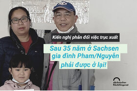 Billede af andragendet:Sau 35 năm ở Sachsen gia đình Pham/Nguyễn phải được ở lại!