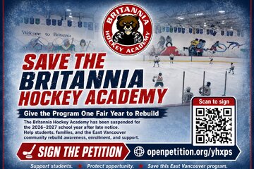 Image of the petition Save the Britannia Hockey Academy: Give the Program One Fair Year to Rebuild