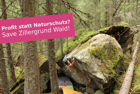 Kép a petícióról:Save Zillergrund Wald: Bouldergebiet bedroht