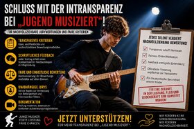 Bild der Petition: Schluss mit der Intransparenz bei „Jugend musiziert“! Für nachvollziehbare Jurywertungen, transparen