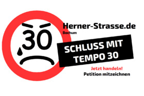 Bild på petitionen:Schluss mit Tempo 30 auf der Herner Straße in Bochum