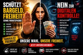 Image of the petition: Schutz von Bargeld, Freiheit und informationeller Selbstbestimmung