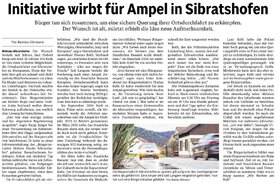 Bild der Petition: Sicher über die Hauptstraße in Sibratshofen