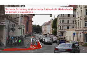 Foto della petizione:Sicherer Schulweg und sicherer Radverkehr in der Rödelstrasse Leipzig