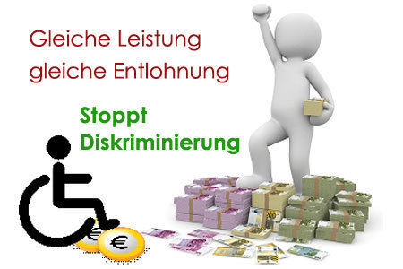 Slika peticije:SO  NICHT ! Behinderte werden durch Minderbezahlung diskriminiert!