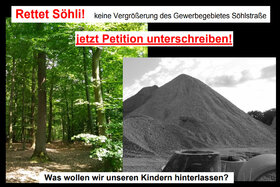 Billede af andragendet:Söhli muss bleiben! Schützt unseren Wald - keine Ausweisung als Gewerbegebiet!