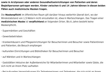 Bild der Petition Sofortige Aufhebung der Maskenpflicht in Schulen, Gaststätten, Einzelhandel und im Freien