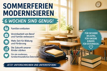 Image of the petition Sommerferien modernisieren – Für Familien, Bildung und die Zukunft Österreichs