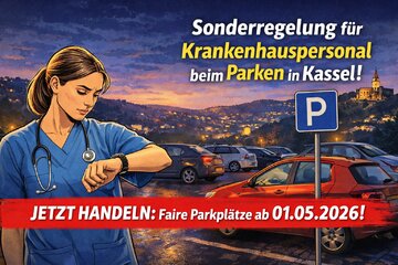 Imagen de la petición Sonderregelung für Krankenhauspersonal beim Parken in Kassel – Umsetzung zum 01.05.2026